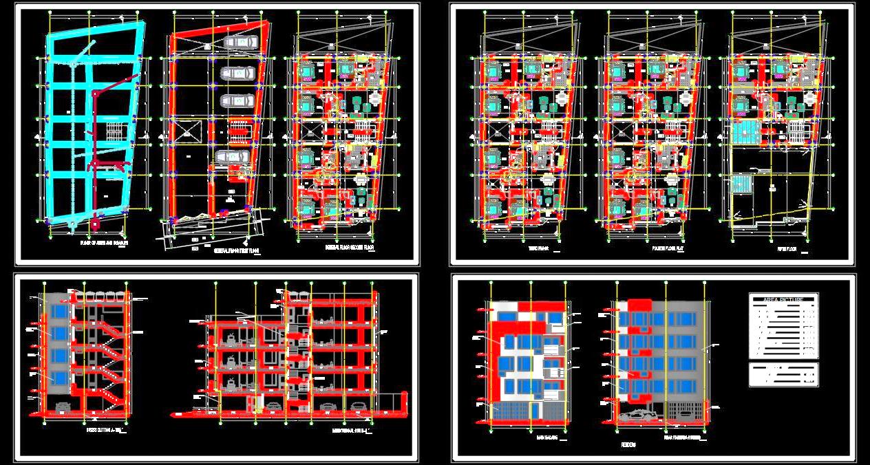 G+4 Multi-Family Building AutoCAD Design Download